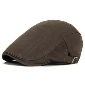 Brown Newsboy Drivers Cap Beret Hat Men Women Flat Caps‎ Cotton Plain Outdoors